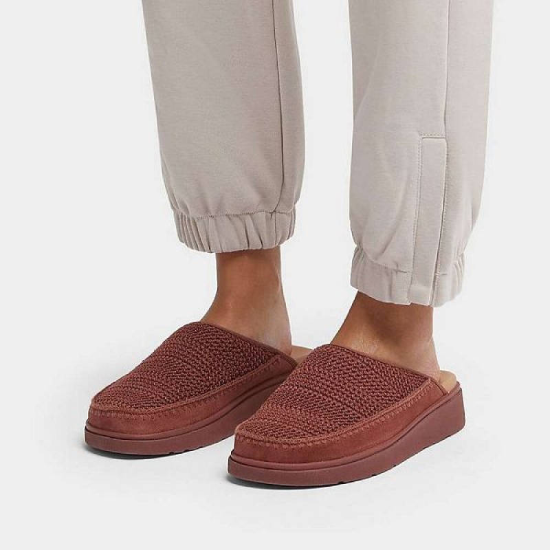 FitFlop Gen-Ff E01 Crochet Women's Mules Brown | 872HBLPFG