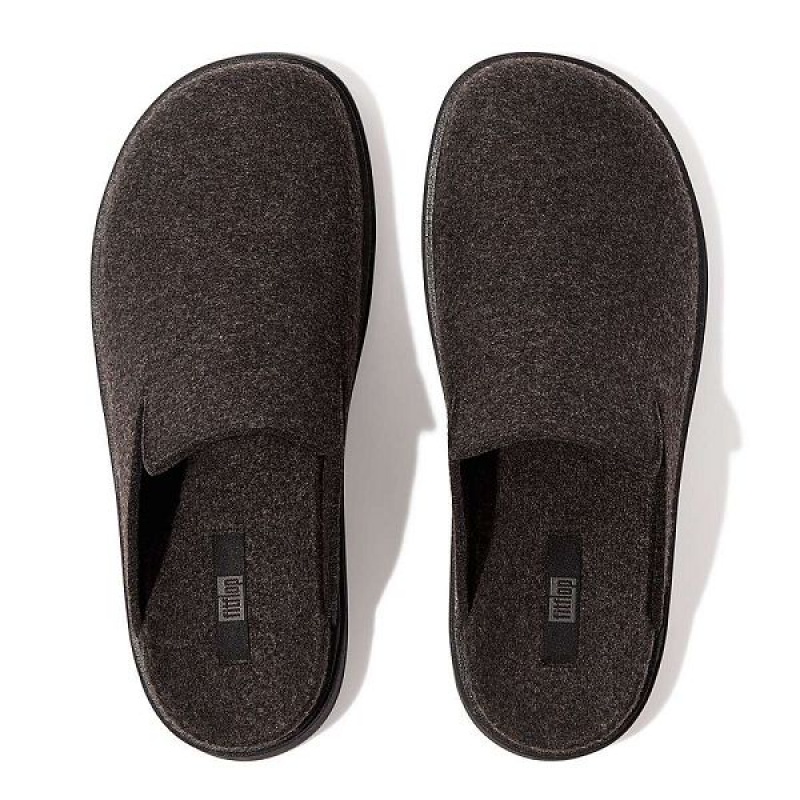 FitFlop Gen-Ff E01 Felt Men's Mules Black | 657BTPKSE