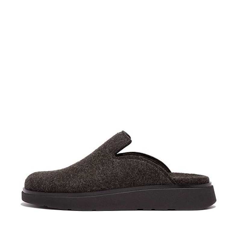 FitFlop Gen-Ff E01 Felt Women\'s Mules Black | 375QLWGOE