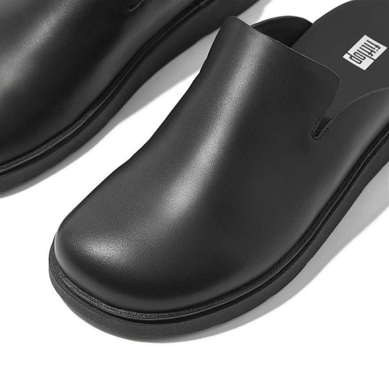 FitFlop Gen-Ff Leather Men's Mules Black | 598MIPWZC