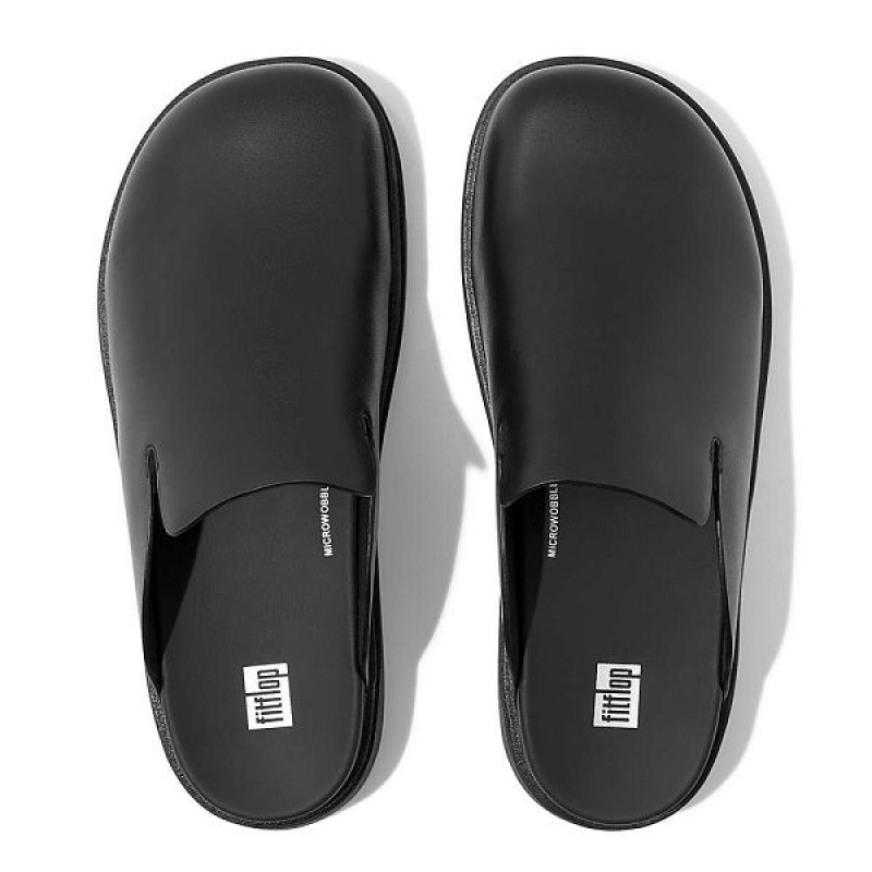 FitFlop Gen-Ff Leather Men's Mules Black | 598MIPWZC