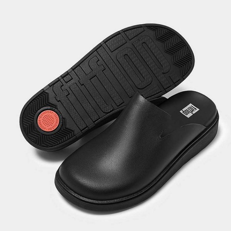 FitFlop Gen-Ff Leather Women's Mules Black | 276JTCZDX