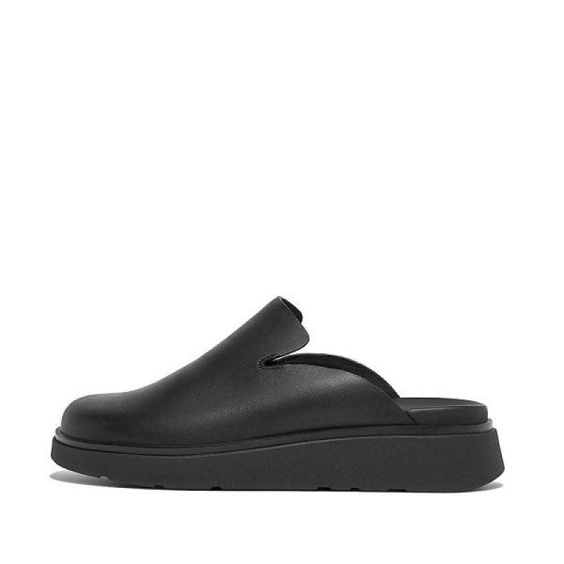 FitFlop Gen-Ff Leather Women\'s Mules Black | 276JTCZDX