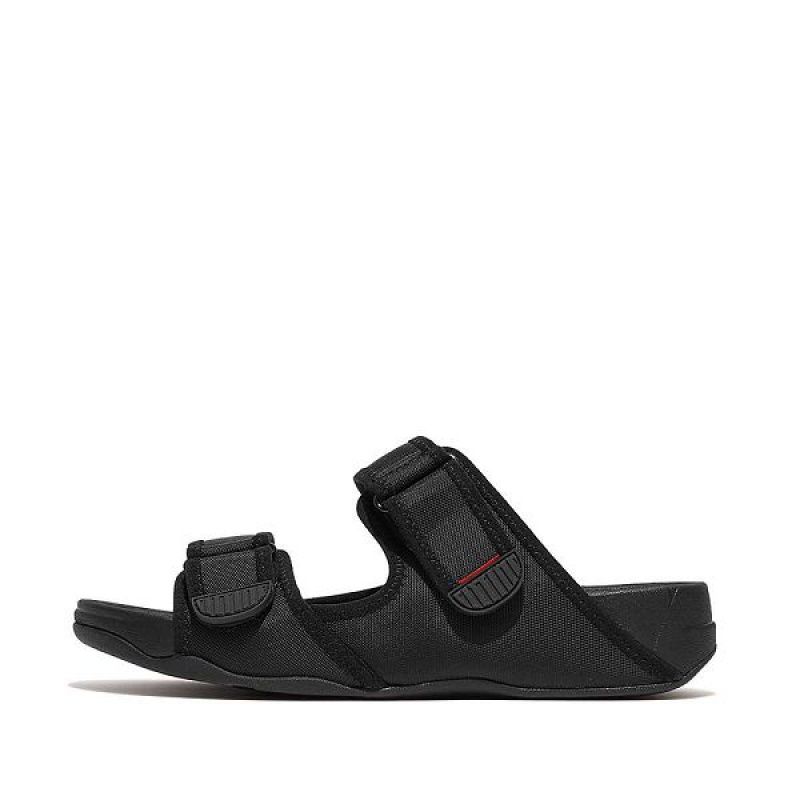 FitFlop Gogh-Moc Adjustable Water Resistant Men\'s Slides Black | 573GEAVPY