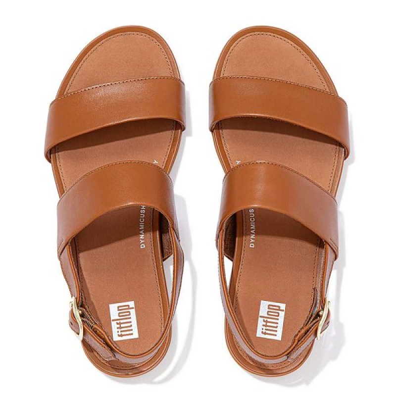 FitFlop Gracie Leather Back-Strap Women's Sandals Light Brown | 408OLAPBS