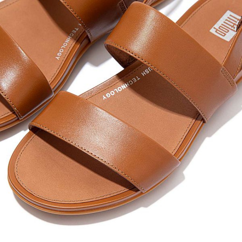 FitFlop Gracie Leather Back-Strap Women's Sandals Light Brown | 408OLAPBS