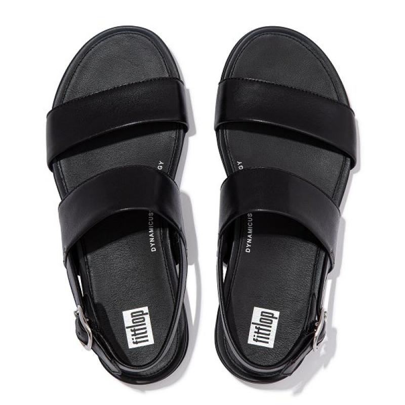 FitFlop Gracie Leather Back-Strap Women's Sandals Black | 328FIPROX