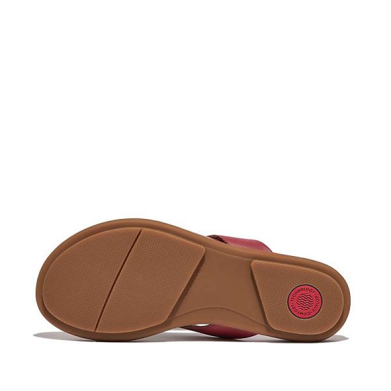 FitFlop Gracie Leather Women's Flip Flops Red | 284BZPVRW