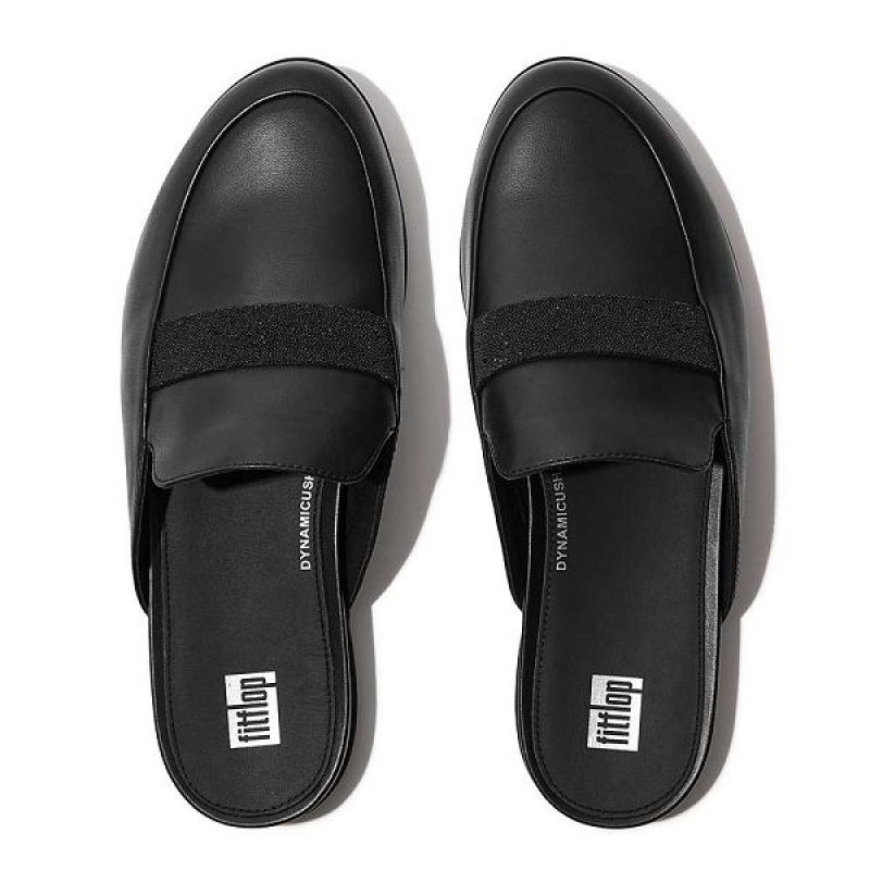 FitFlop Gracie Opul Trim Leather Women's Mules Black | 794ZSAQBH