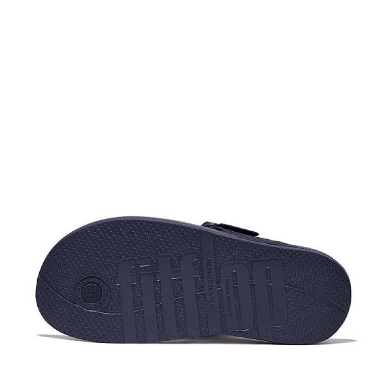 FitFlop Iqushion Adjustable Buckle Women's Flip Flops Navy | 945TXGAIS