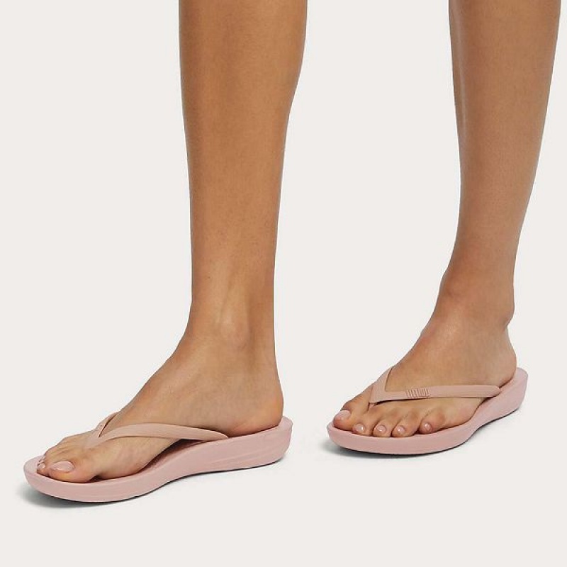 FitFlop Iqushion Ergonomic Women's Flip Flops Beige | 395NYEPOL