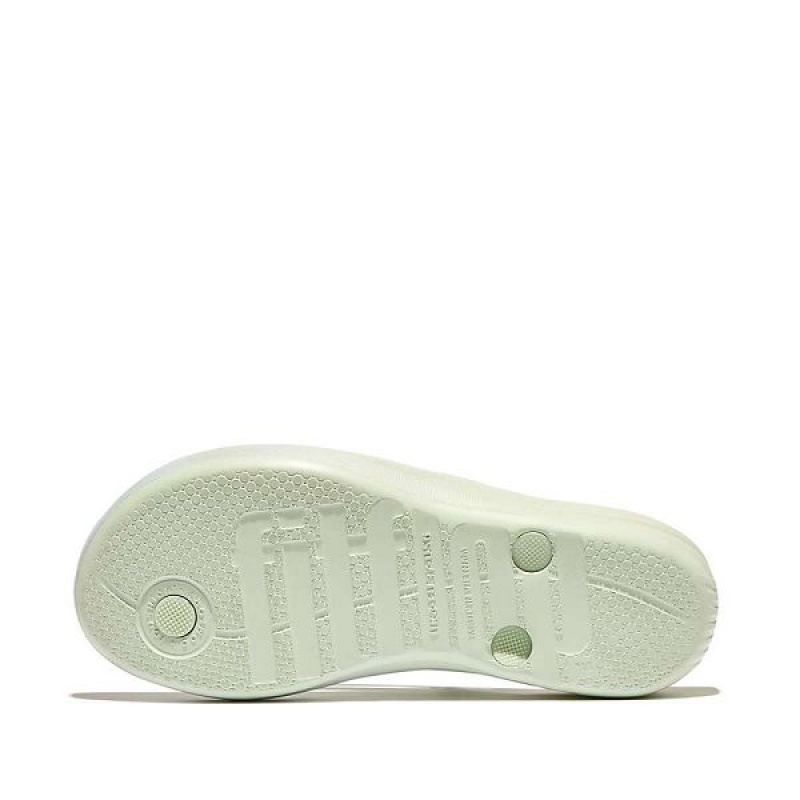 FitFlop Iqushion Iridescent Ergonomic Women's Flip Flops Blue | 493JRQZFP