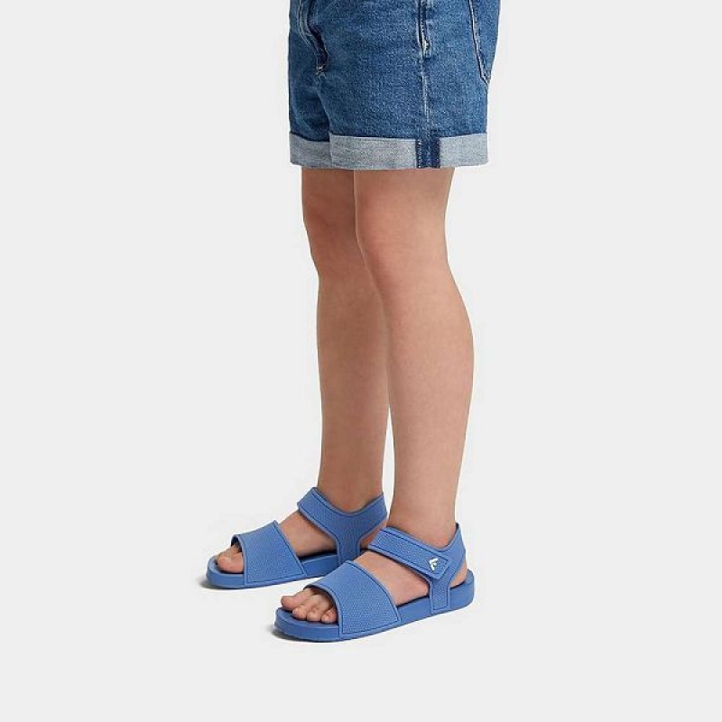 FitFlop Iqushion Junior Ergonomic Back-Strap Kids' Sandals Blue | 240RWTUIK