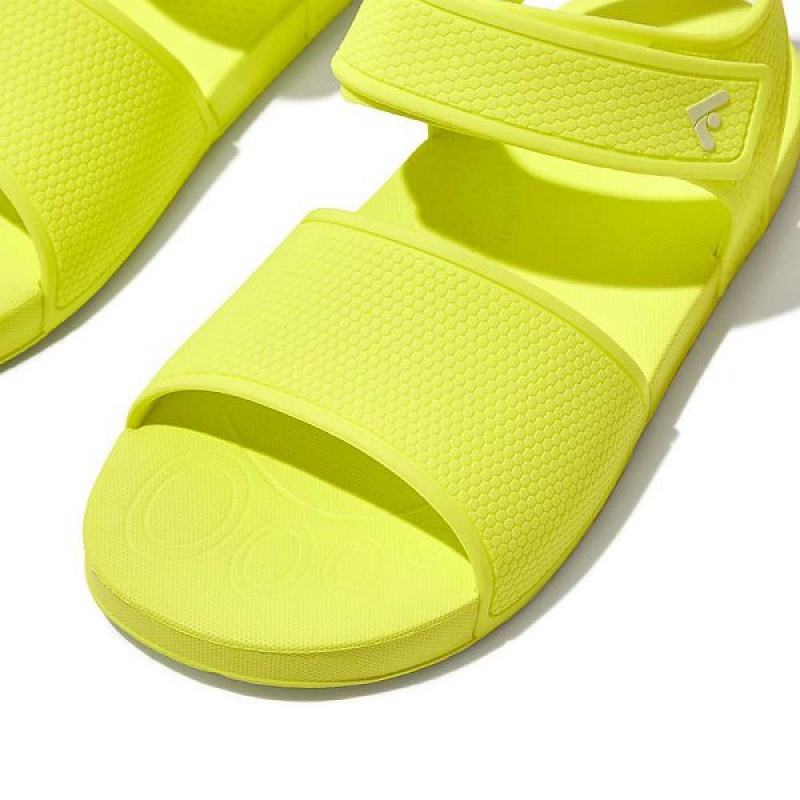 FitFlop Iqushion Junior Ergonomic Back-Strap Kids' Sandals Yellow | 590OIVNJQ