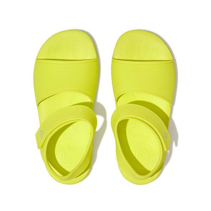 FitFlop Iqushion Junior Ergonomic Back-Strap Kids' Sandals Yellow | 590OIVNJQ