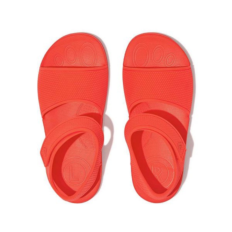 FitFlop Iqushion Junior Ergonomic Back-Strap Kids' Sandals Orange | 954SZCDUV