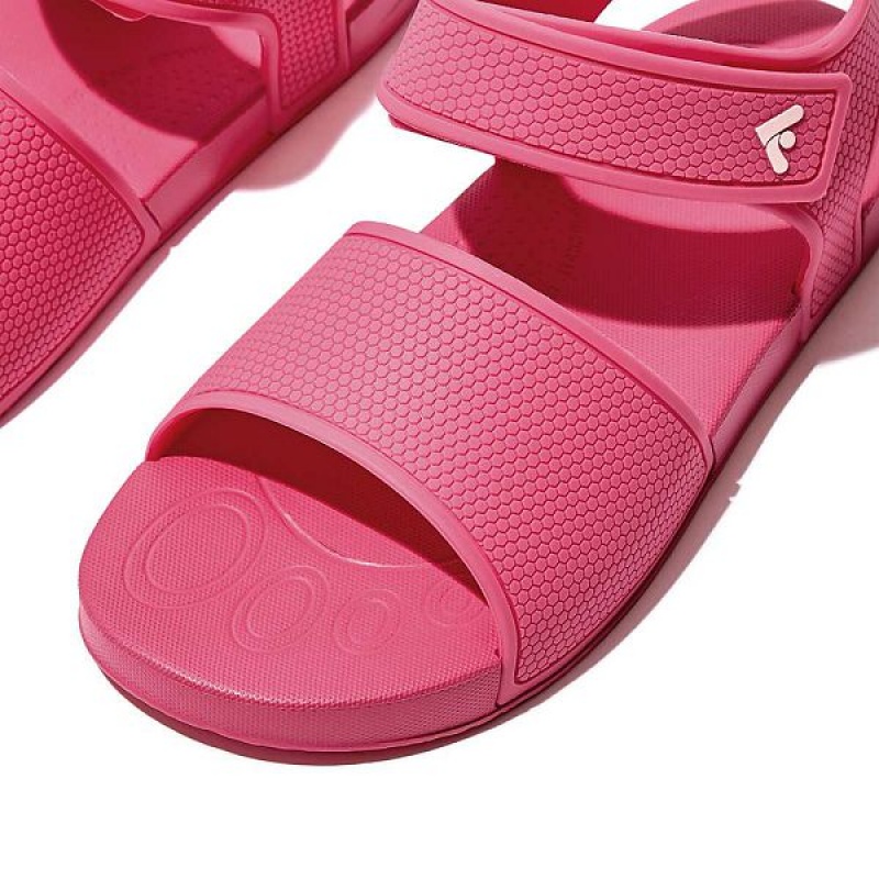 FitFlop Iqushion Junior Ergonomic Back-Strap Kids' Sandals Pink | 315PGNSVA