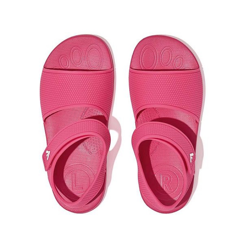 FitFlop Iqushion Junior Ergonomic Back-Strap Kids' Sandals Pink | 315PGNSVA