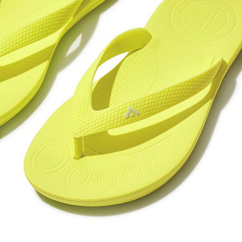 FitFlop Iqushion Junior Ergonomic Kids' Flip Flops Yellow | 548WEKBIC