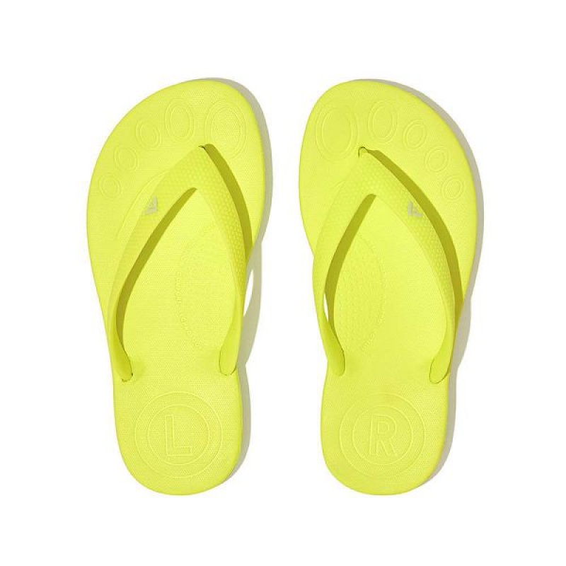 FitFlop Iqushion Junior Ergonomic Kids' Flip Flops Yellow | 548WEKBIC