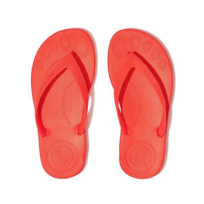 FitFlop Iqushion Junior Ergonomic Kids' Flip Flops Orange | 763TGOSEW