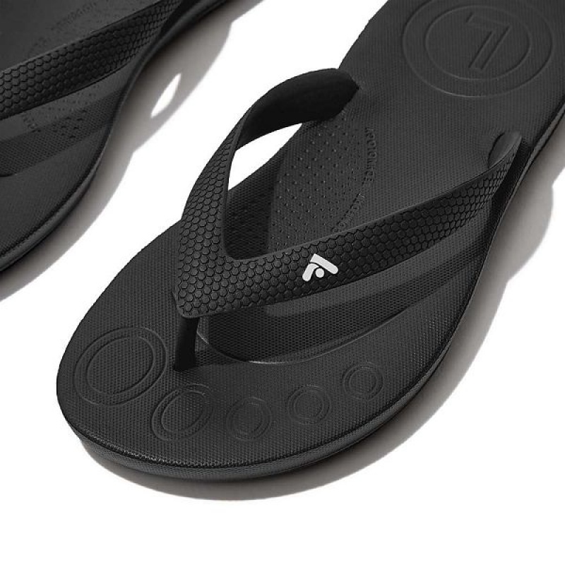 FitFlop Iqushion Junior Ergonomic Kids' Flip Flops Black | 819UCMPGA