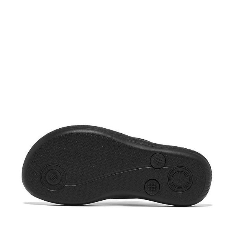 FitFlop Iqushion Junior Ergonomic Kids' Flip Flops Black | 819UCMPGA