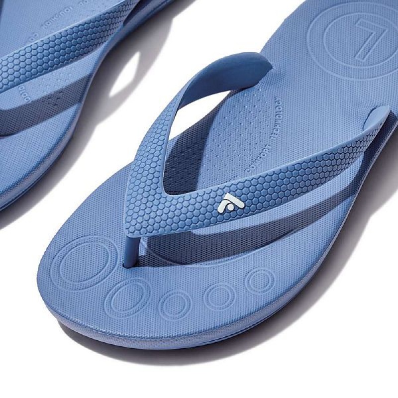 FitFlop Iqushion Junior Ergonomic Kids' Flip Flops Blue | 962OAYPUE