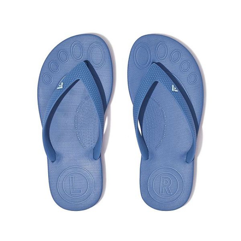 FitFlop Iqushion Junior Ergonomic Kids' Flip Flops Blue | 962OAYPUE