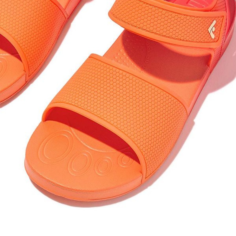 FitFlop Iqushion Junior Ombre Ergonomic Back-Strap Kids' Sandals Red / Coral | 431YTFAXN