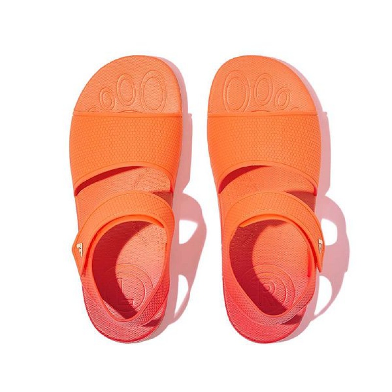 FitFlop Iqushion Junior Ombre Ergonomic Back-Strap Kids' Sandals Red / Coral | 431YTFAXN