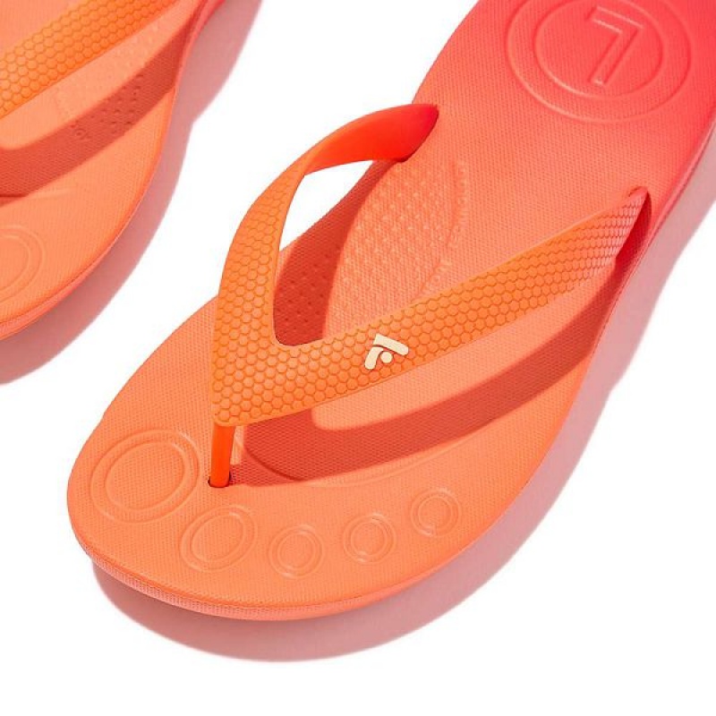 FitFlop Iqushion Junior Ombre Ergonomic Kids' Flip Flops Red / Coral | 456EUMOLR