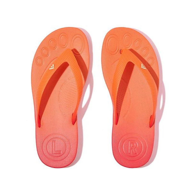 FitFlop Iqushion Junior Ombre Ergonomic Kids' Flip Flops Red / Coral | 456EUMOLR