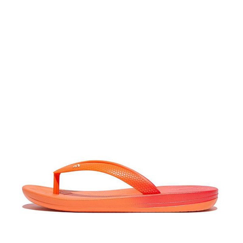 FitFlop Iqushion Junior Ombre Ergonomic Kids\' Flip Flops Red / Coral | 456EUMOLR