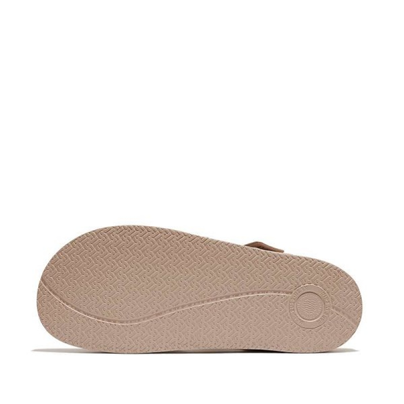 FitFlop Iqushion Junior Shimmer Ergonomic Back-Strap Kids' Sandals Rose Gold | 275GEURYT