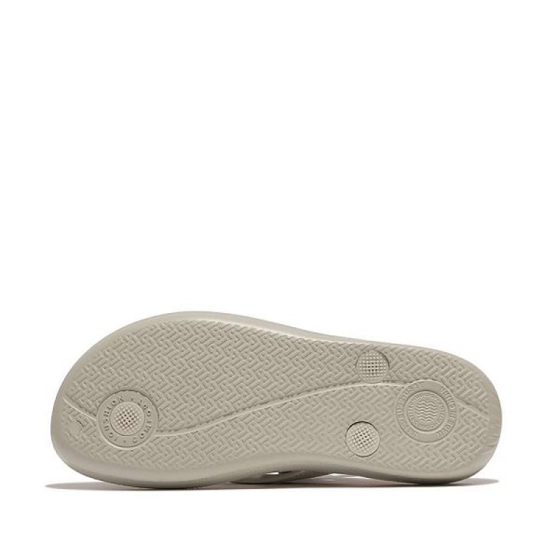 FitFlop Iqushion Junior Shimmer Ergonomic Kids' Flip Flops Silver | 736EBCQPW