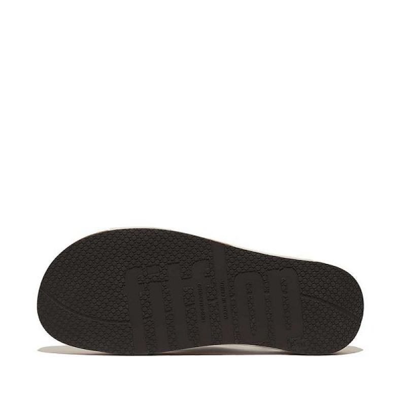 FitFlop Iqushion Leather Cross Men's Slides Grey | 928SGRUVH