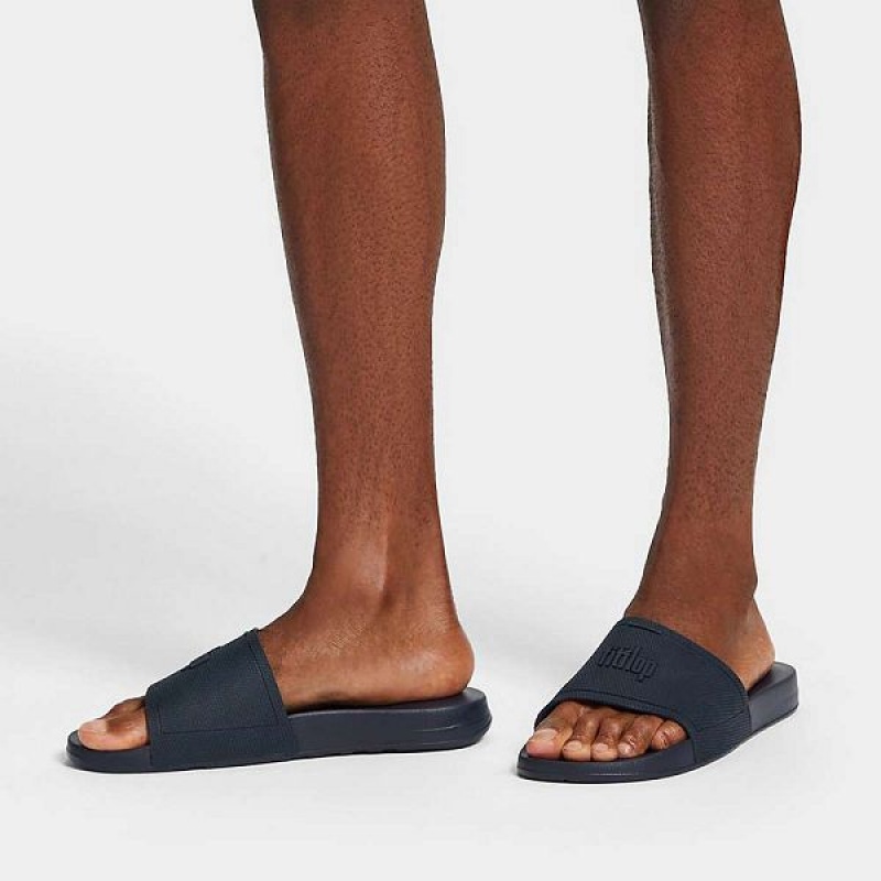 FitFlop Iqushion Pool Men's Slides Navy | 641PFNRKL