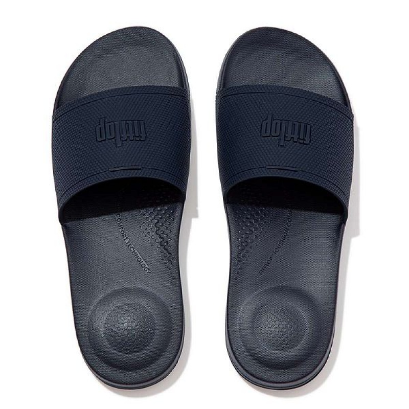 FitFlop Iqushion Pool Men's Slides Navy | 641PFNRKL