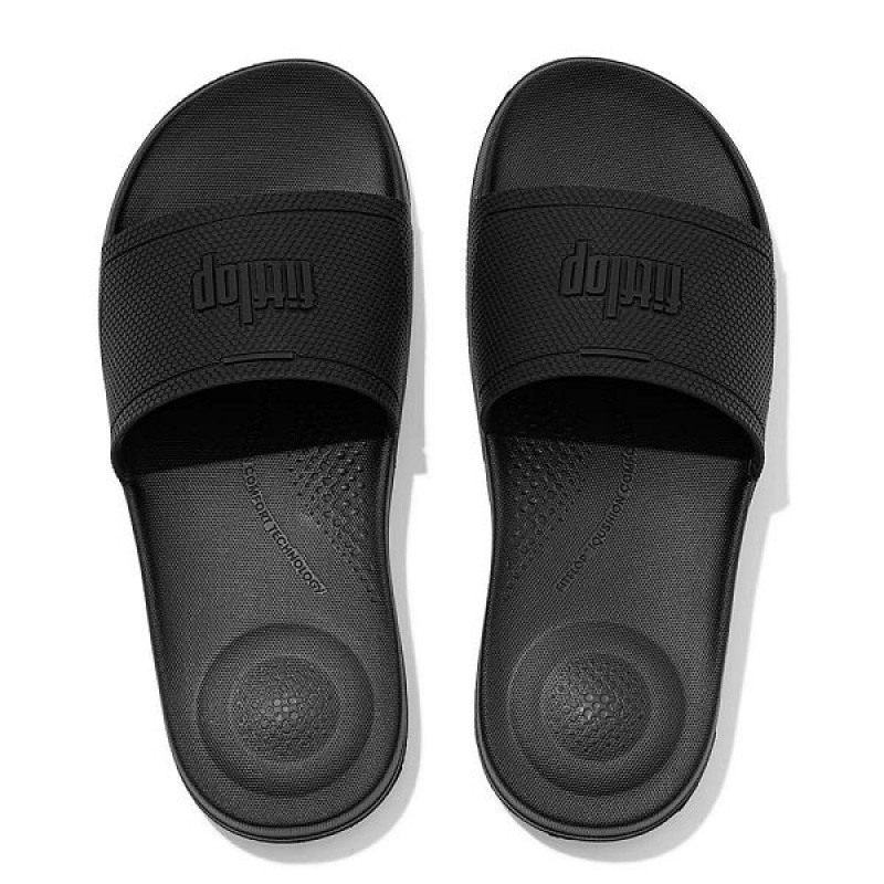 FitFlop Iqushion Pool Women's Slides Black | 791WSFURV