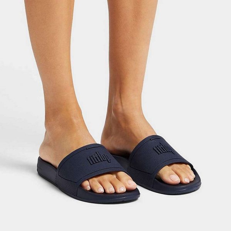 FitFlop Iqushion Pool Women's Slides Navy | 702EVONCD