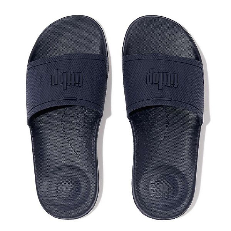 FitFlop Iqushion Pool Women's Slides Navy | 702EVONCD