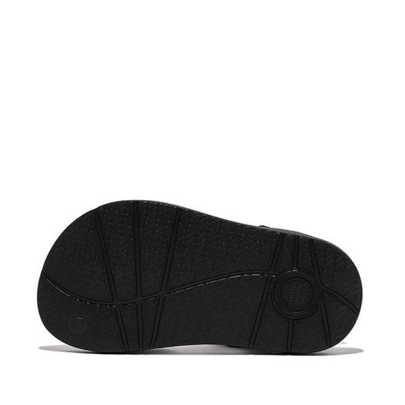 FitFlop Iqushion Toddler Ergonomic Back-Strap Kids' Sandals Black | 531YHNJGK