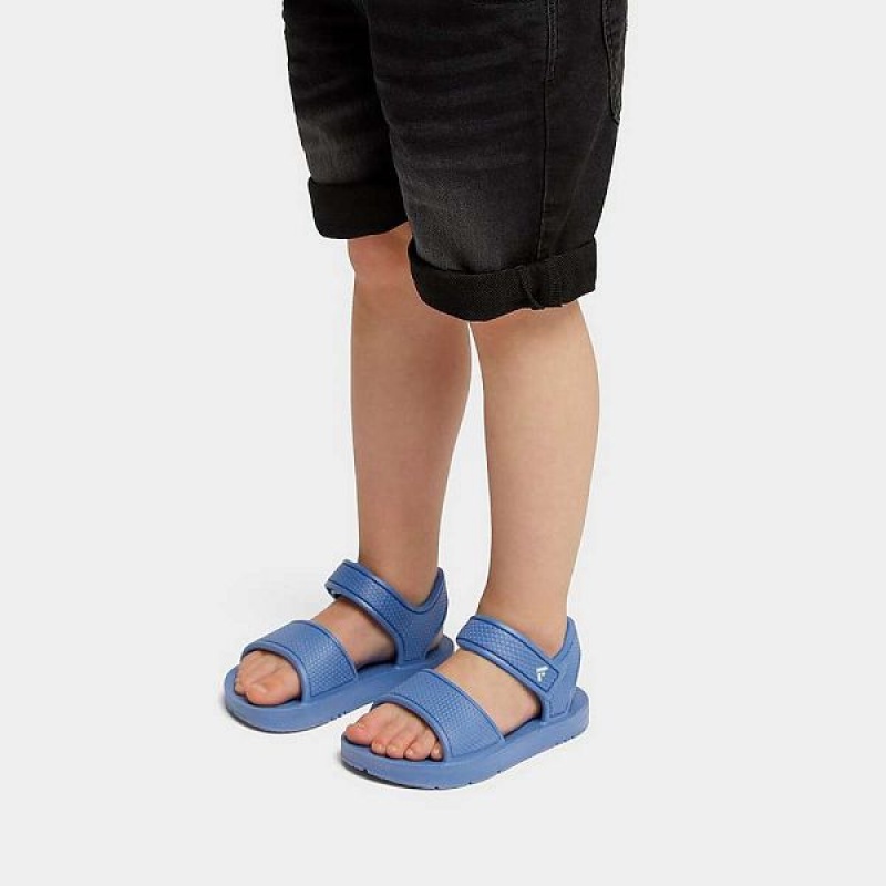 FitFlop Iqushion Toddler Ergonomic Back-Strap Kids' Sandals Blue | 154IONGHM