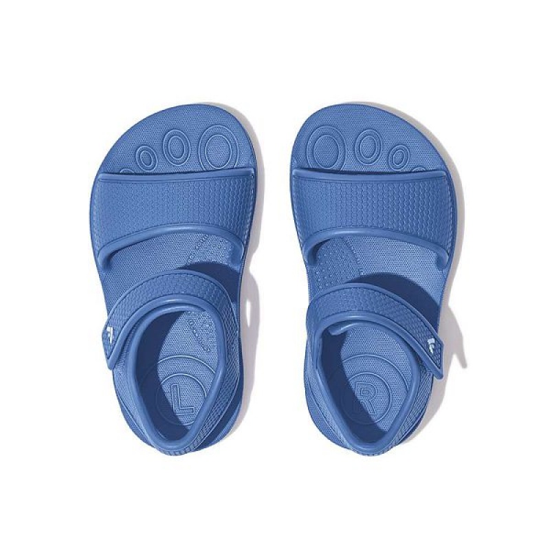 FitFlop Iqushion Toddler Ergonomic Back-Strap Kids' Sandals Blue | 154IONGHM