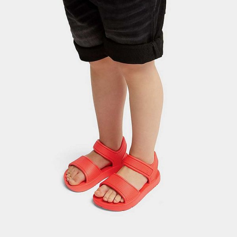 FitFlop Iqushion Toddler Ergonomic Back-Strap Kids' Sandals Orange | 672WIKABJ