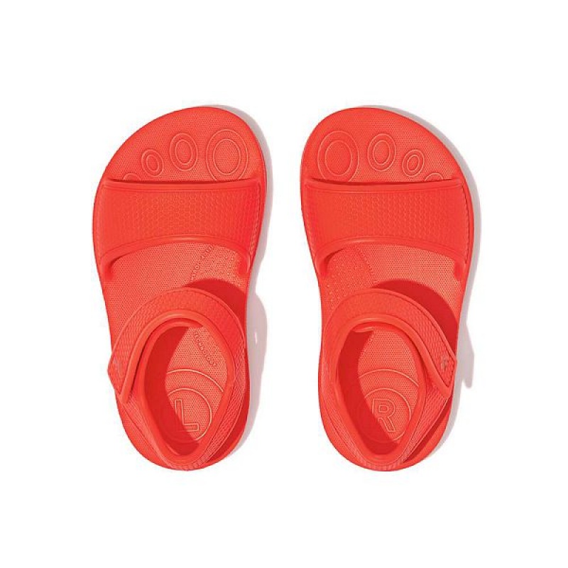 FitFlop Iqushion Toddler Ergonomic Back-Strap Kids' Sandals Orange | 672WIKABJ