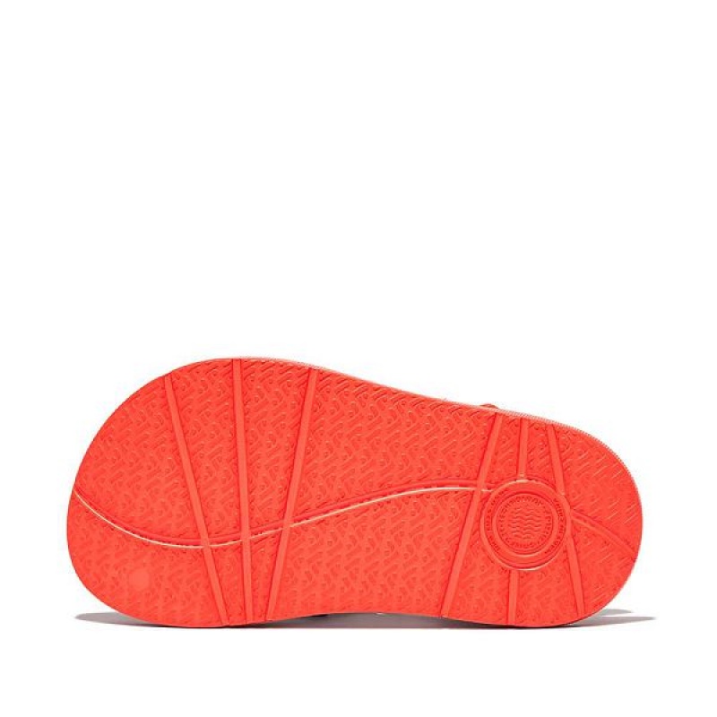 FitFlop Iqushion Toddler Ergonomic Back-Strap Kids' Sandals Orange | 672WIKABJ