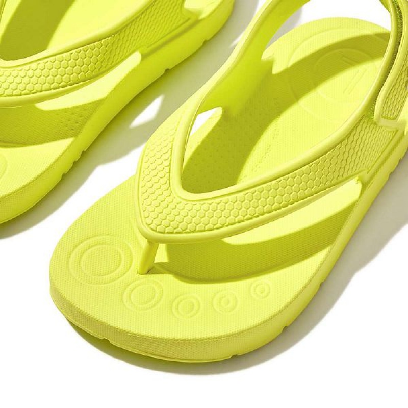 FitFlop Iqushion Toddler Ergonomic Back-Strap Kids' Flip Flops Yellow | 456NEWPZC