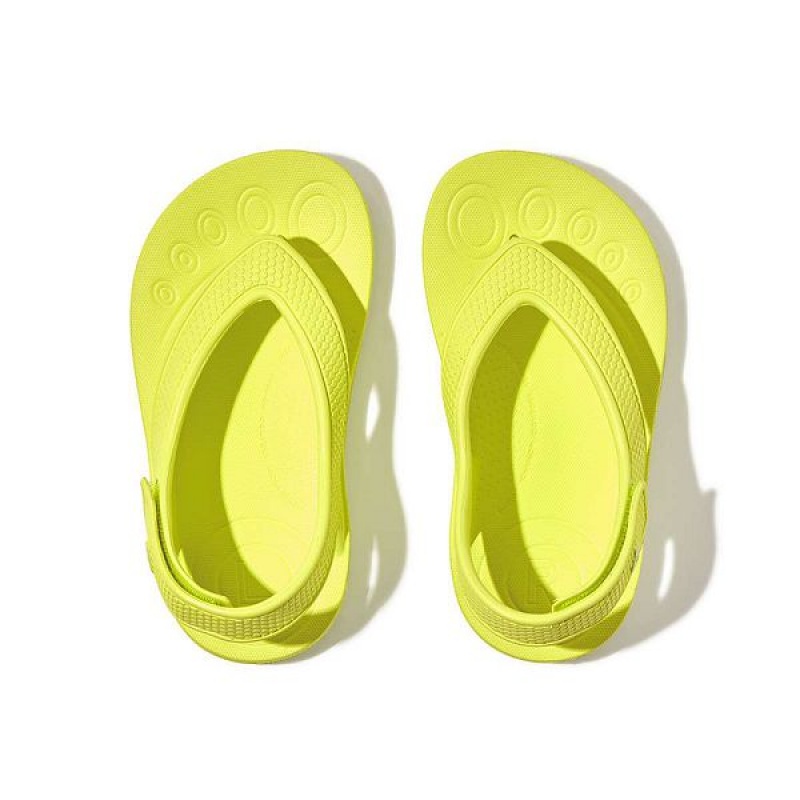 FitFlop Iqushion Toddler Ergonomic Back-Strap Kids' Flip Flops Yellow | 456NEWPZC